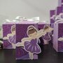 Scatolina scatoline porta confetti segnaposto nascita battesimo ballerina danza comunione compleanno tenda glitter
