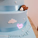 Torta scenografica nascita/battesimo con mongolfiera- torta mongolfiera e orsetti