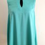 MINIDRESS COLOR TIFFANY CON SCOLLATURA A GOCCIA