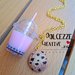 Collana Bubble tea - frappè - frullato - rosa- fragola con cookie - fake food - handmade - miniature kawaii