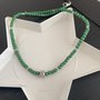 Collana tonalità verde , perline acrilico e punto luce