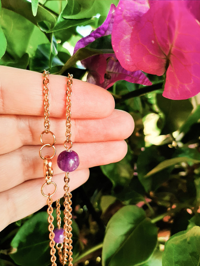 Collana con ciondolo bisonte in ametista / Gioielli con pietre
