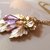 Collana foglia acero placcata oro con cristallo color ametista gioielli fatti a mano