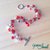 Bracciale di perle giada Red White Crystal