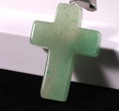 Portachiavi con ciondolo croce in autentica giada verde pietra dura naturale portafortuna chakra cristalloterapia