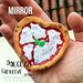 Specchietto da borsa - cibo in miniatura - pizza margherita, mozzarella, formaggio e basilico - idea regalo