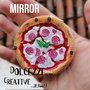 Specchietto da borsa - cibo in miniatura - pizza margherita con salame - diavola -, mozzarella, formaggio e basilico - idea regalo