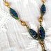 Catenina lunga "Foglia Blu" con pendente vintage