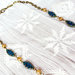 Catenina lunga "Foglia Blu" con pendente vintage