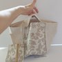 borsa a mano color corda e beige fantasia "cachemire"