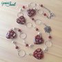 Collana lunga cuori Lampwork grandi rosso