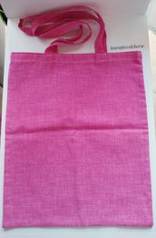 Shopper bag in cotone rosa acceso