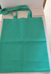 Shopper bag in cotone verde/azzurro