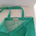 Shopper bag in cotone verde/azzurro