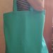 Shopper bag in cotone verde/azzurro