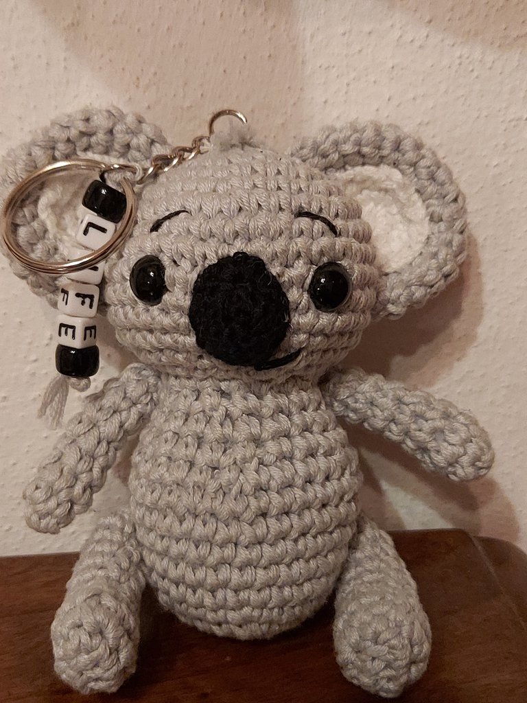 Koala portachiavi accessorio in feltro, portachiavi koala grigio, a