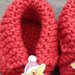 Babbucce natalizie neonato fatte a maglia in lana rossa
