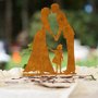 cake topper matrimonio sposi con bimba in legno