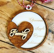 pallina natalizia Family personalizzata legno nomi