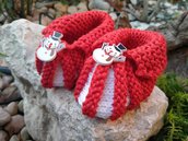 Babbucce in lana per neonato fatte a mano in morbida lana