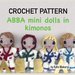 Pattern crochet ABBA  mini dolls in kimonos