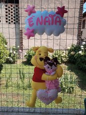 Fiocco nascita...Winnie the Pooh con bambina