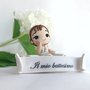 Statuina battesimo cake topper regalo personalizzabile per eventi fatto a mano in fimo - regalo originale - La bottega dei tuoi sogni