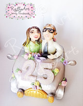 Cake topper anniversario di matrimonio “Coppia d’argento” (personalizzabile)