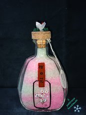 bottiglia di vetro porta sali da bagno - fiori di ciliegio