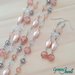 Collana multigiri con orecchini abbinati, Rosa Salmone