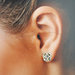 orecchini argento fatti a mano, orecchini piccoli a lobo, orecchini con perline, orecchini quadrati, orecchini leggeri, euphoria orecchini