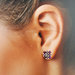 orecchini viola scuro, orecchini piccoli a lobo, orecchini con perline, orecchini quadrati, orecchini leggeri, euphoria orecchini