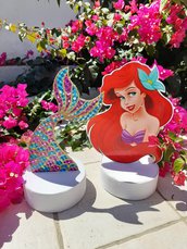Set 2 sagome sirenetta tavolo codo festa compleanno Ariel