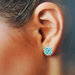 orecchini azzurri, orecchini piccoli a lobo, orecchini con perline, orecchini quadrati, orecchini leggeri, euphoria orecchini