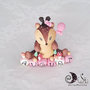 Cake topper cerbiatto animali del bosco su cubi in scala di rosa auguri personalizzabile