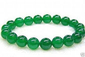 Bracciale elastico unisex in autentica giada verde pietre dure naturali chakra cristalloterapia
