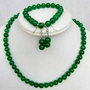Parure collana bracciale e orecchini in autentica giada verde pietre dure naturali chakra cristalloterapia