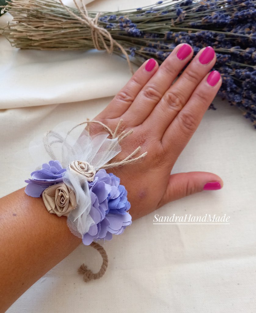 VEEKAY Set Da 12 Corsage Da Polso Per Matrimonio – Fiori In Pizzo E Perle Per Sposa E Damigelle, Eleganti E Regolabili - copertina