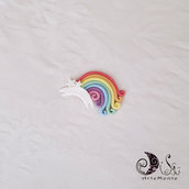 Bomboniera calamita arcobaleno swirl con targa personalizzabile con nome 