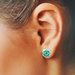 orecchini verde acqua, orecchini piccoli a lobo, orecchini con perline, orecchini quadrati, orecchini leggeri, euphoria orecchini