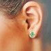 orecchini verde chiaro, orecchini piccoli a lobo, orecchini con perline, orecchini quadrati, orecchini leggeri, euphoria orecchini