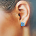 orecchini blu, orecchini piccoli a lobo, orecchini con perline, orecchini quadrati, orecchini leggeri, euphoria orecchini