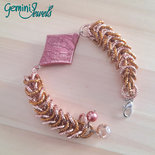 Bracciale Chainmaille Rosa e Bronzo