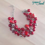 Bracciale a grappolo mix di perle Rosse