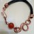 Bracciale in rame con lacci e  agata arancione 