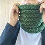 Scaldacollo verde modelli unisex fatto a mano in lana merinos