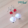 Orecchini perle "bead in bead" rosso crystal