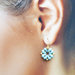 orecchini azzurri, orecchini con monachella, orecchini con perline, orecchini fiori, orecchini pendenti, carla orecchini