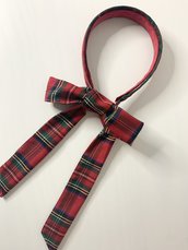 Cerchietto "Ribbon" tartan rosso