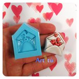 Stampo per casa in silicone di 2 dimensioni-Stampi per casa a timpano-Stampo per casa leggera-Stampo in silicone per casa in gesso-Stampi per casa a cuore cavo/finestre in cemento/resina - Italia